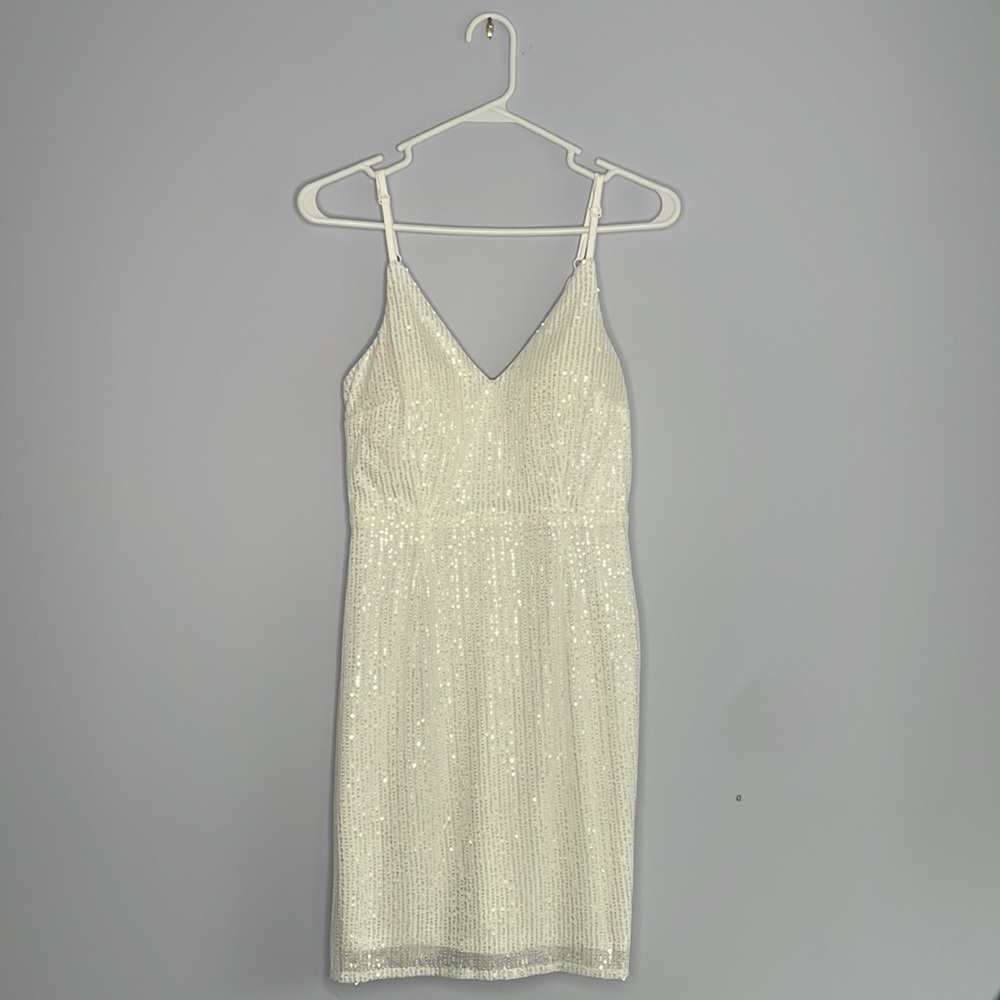 Lulu’s white sequin dress